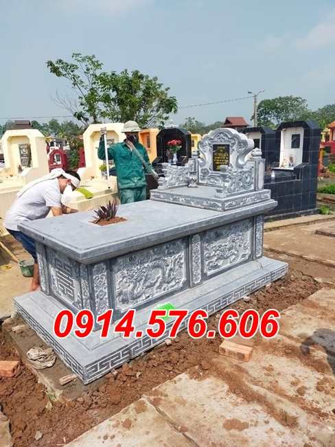 88- Mẫu mộ đá đẹp bán tại vĩnh phúc - Mộ bằng đá xanh